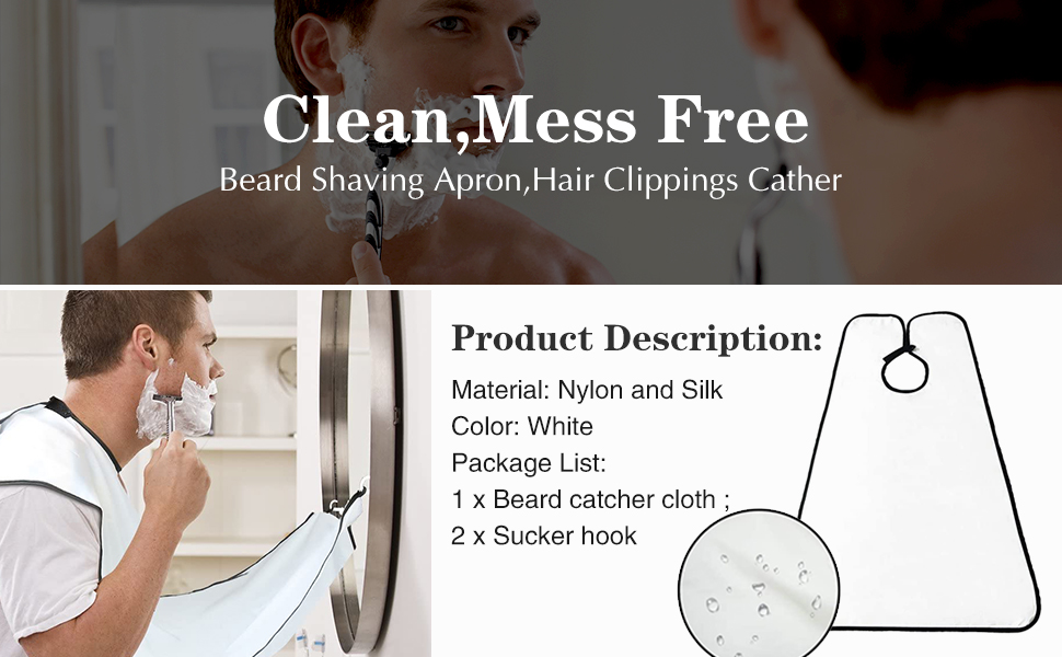 Shaving Beard Bib Grooming Apron With 2 Suction Cups 2 gdsfg