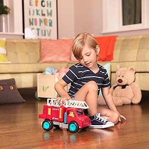 Green toys fire truck kids vehicle toddler tonka engine fisher boys age 1 2 years old bruder