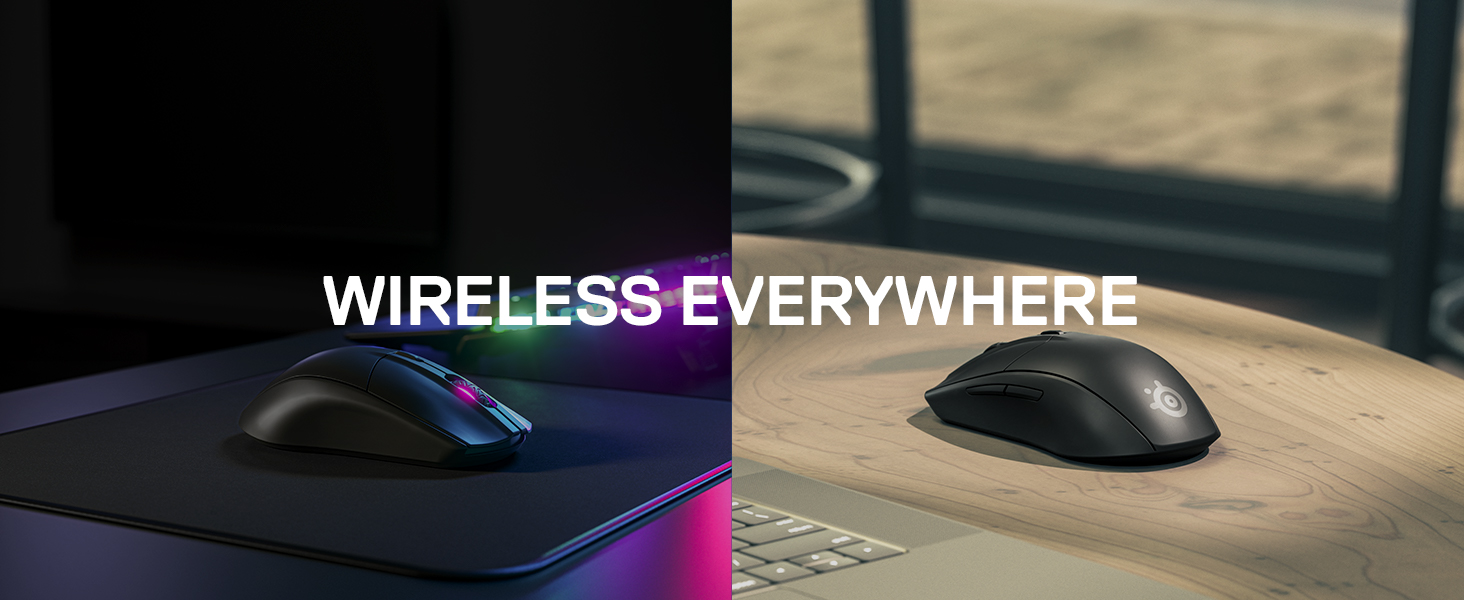 SteelSeries Rival 3 Wireless, Souris gamer sans fil, Wireless 2,4 GHz, Bluetooth, 60 millions clics