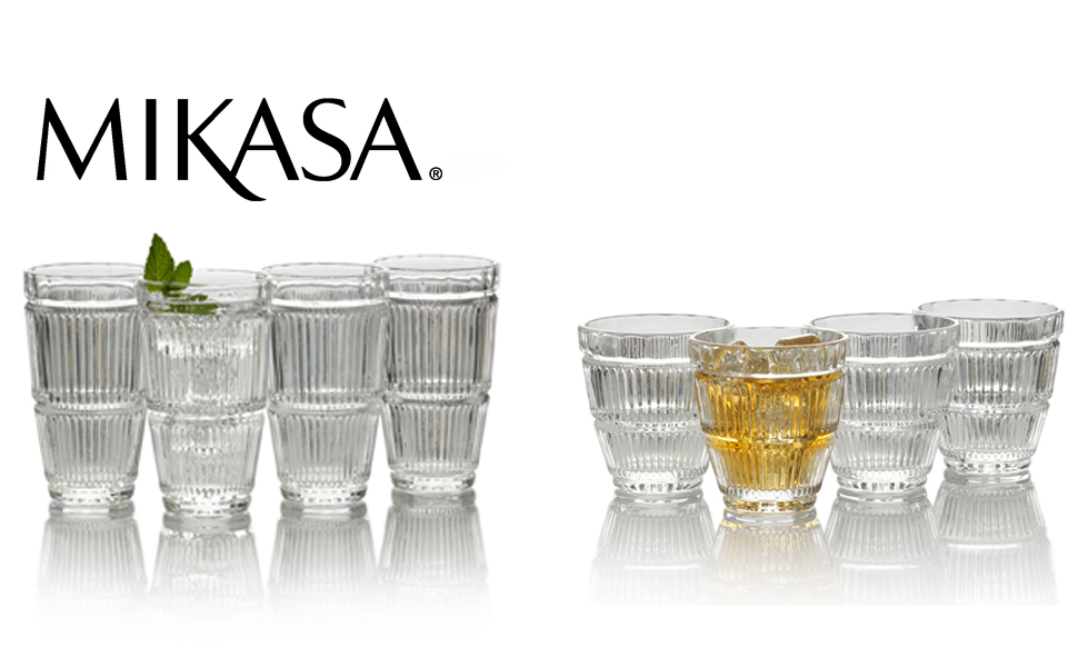 Mikasa Carroll Gate Double Old Fashioned Glass, 9Ounce