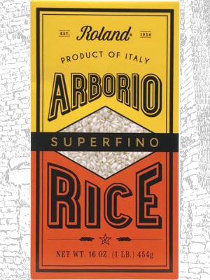 Arborio rice for risotto white brown gluten free vegan carnaroli Italy Italian short grain paella