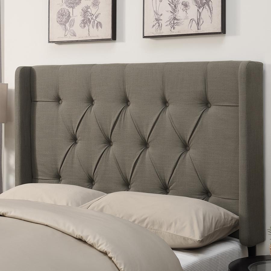 Pulaski Shelter Button Tufted Upholstered Headboard, Taupe, Full/Queen
