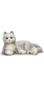 Realistic, soft fur looks and feels like a real cat