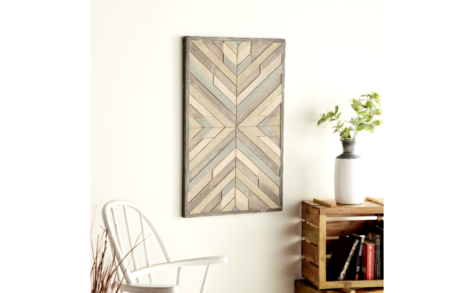 Deco 79 Wood Geometric Handmade Southwestern Wall Decor, 32