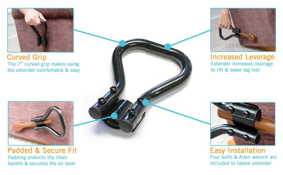 Stander Recliner Lever Extender Ergonomic Curve Grip + Oversized