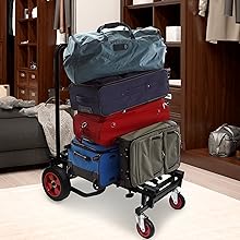 Adjustable Professional Equipment Cart - Compact 8-in-1 Folding Multi-Cart, Hand Truck/Dolly/