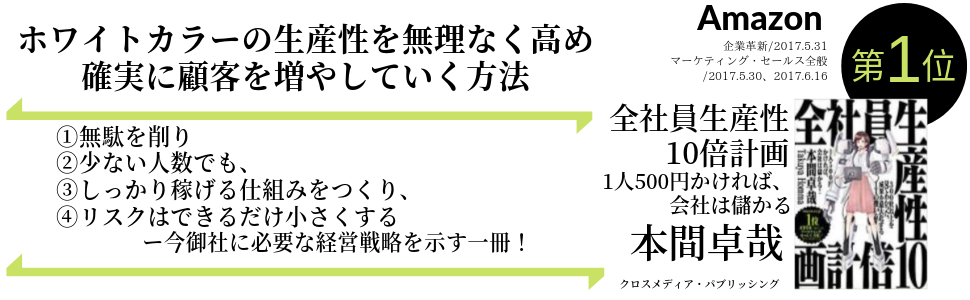 全社員生産性10倍 本間卓哉 生産性 会社経営 複業 副業