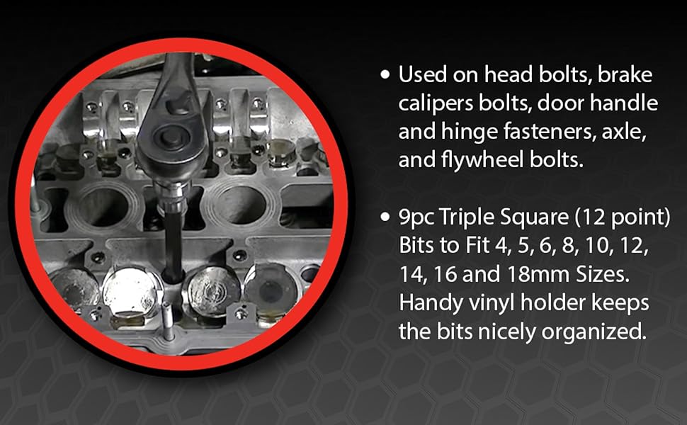 Performance Tool W86024 Nine Piece Triple Square (12 point