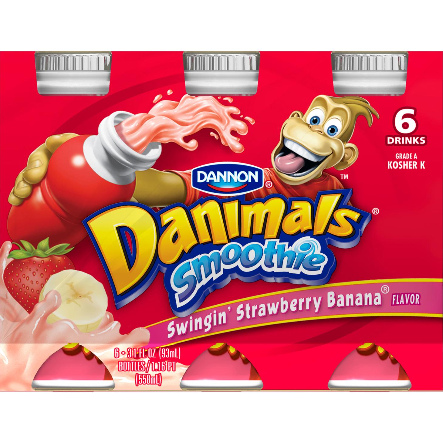 Dannon Danimals Smoothies Yogurt Drink (Swingin' StrawberryBanana), 3.