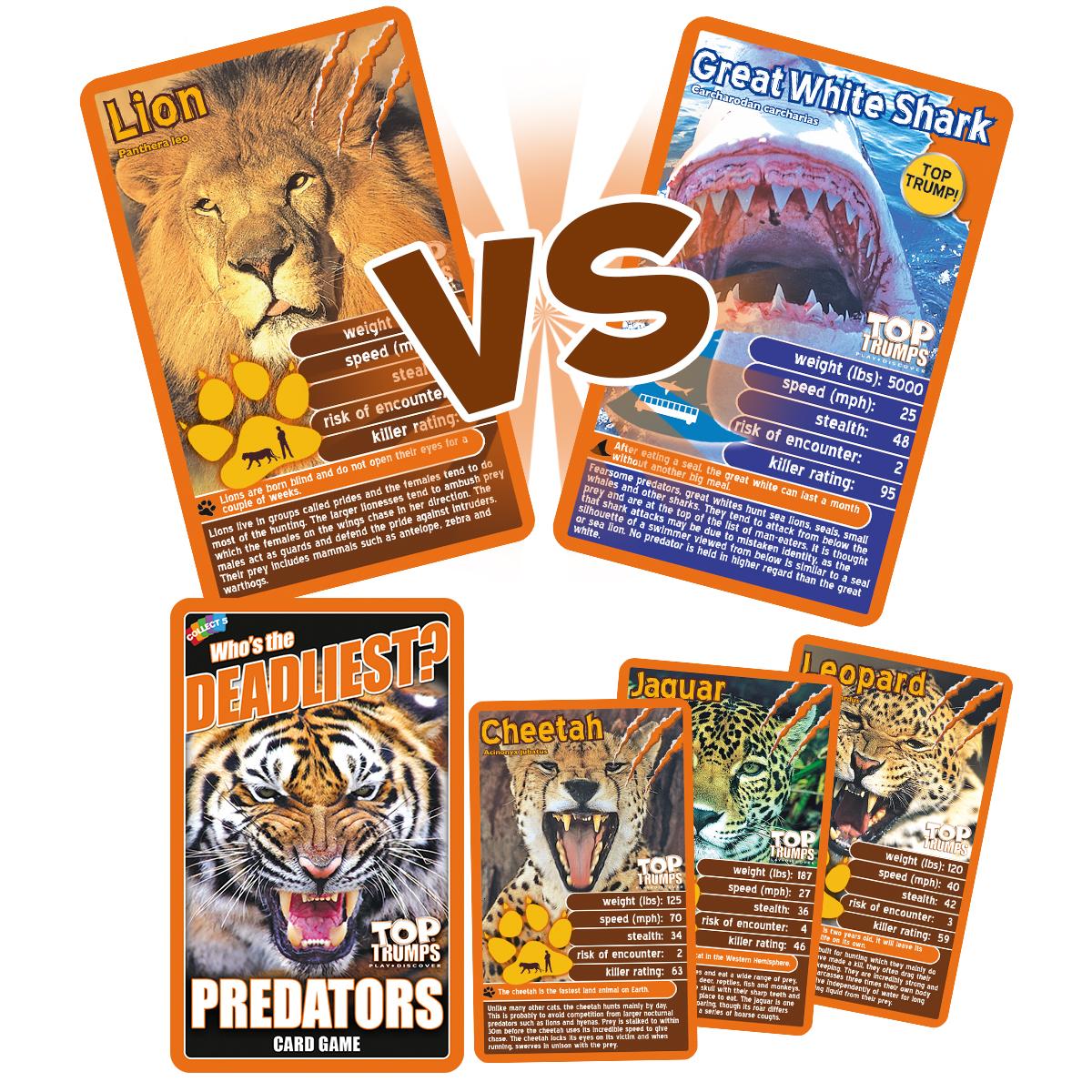 Top Trumps Deadliest Predators Classico Gioco Di Carte, Scopri Il