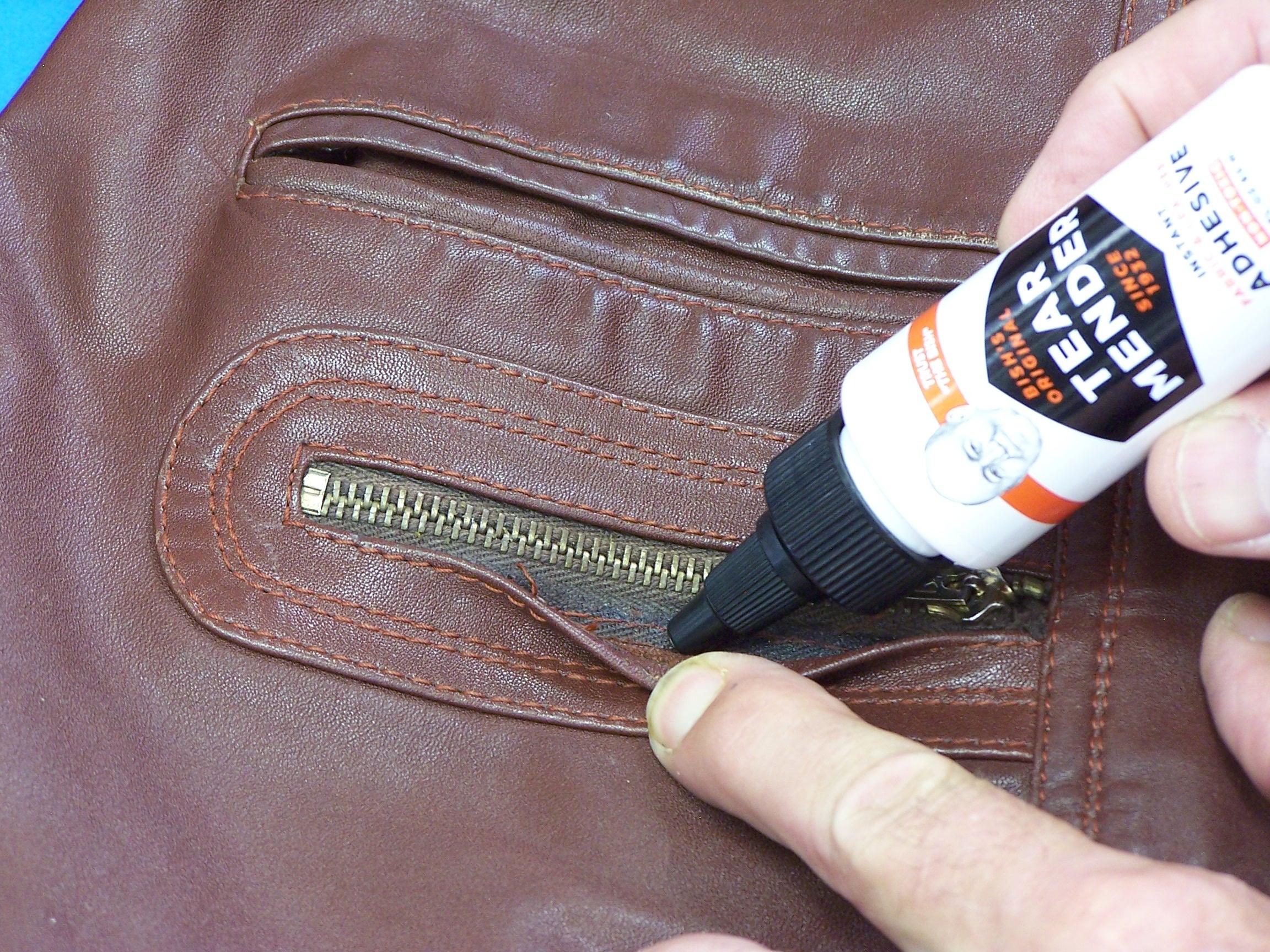 Tear Mender Leather Repair Kit with Patches and Color Refinish Compound