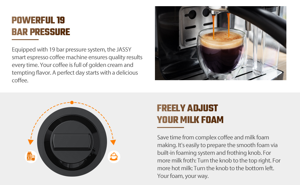 JASSY Espresso Machine, Multifunction Coffee Machine with