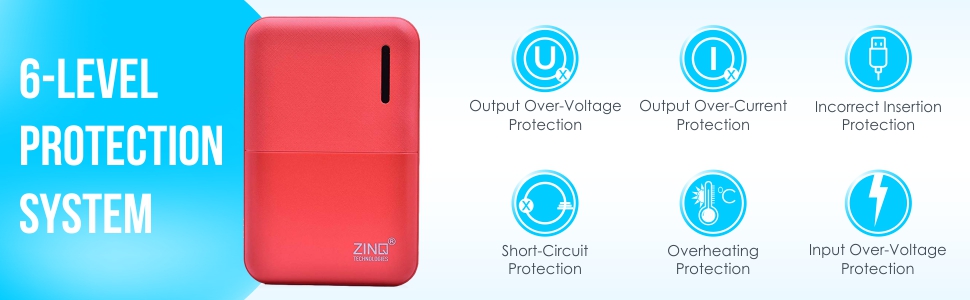 Zinq Technologies Z5KP 5000mAH Lithium Polymer Power Bank (Red)