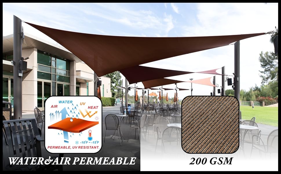 Royal Shade 8' x 12' Gray Rectangle Sun Shade Sail Canopy Outdoor Patio