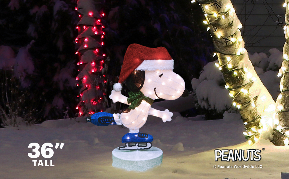 Peanuts Product Works Peanuts PreLit 2D LED Yard Art Snoopy and Charlie Brown Dance 32