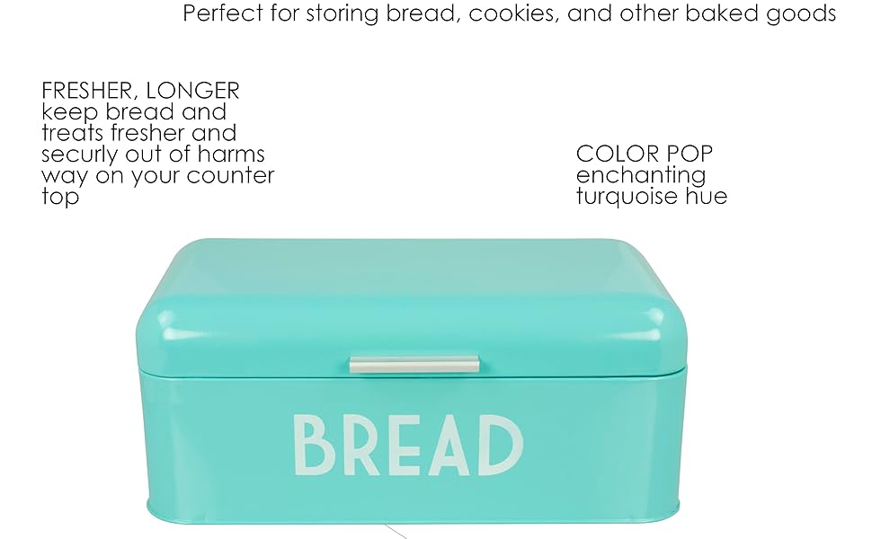 Home Basics Steel Bread Box, Grey Embossed Cross Hatch Design on Sides with Handle Large