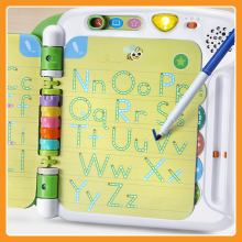 Erasable marker traces the letter V on the Prep for Preschool Activity Book