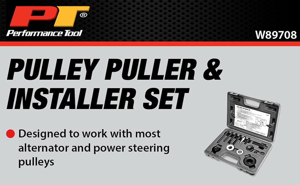 PERFORMANCE TOOL W89708 Wilmar Pulley Puller/Installer Kit, Regular