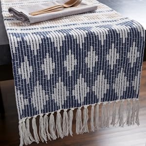 Table runner, Check table runner, woven table runner, fringe table runner, rustic table runner 