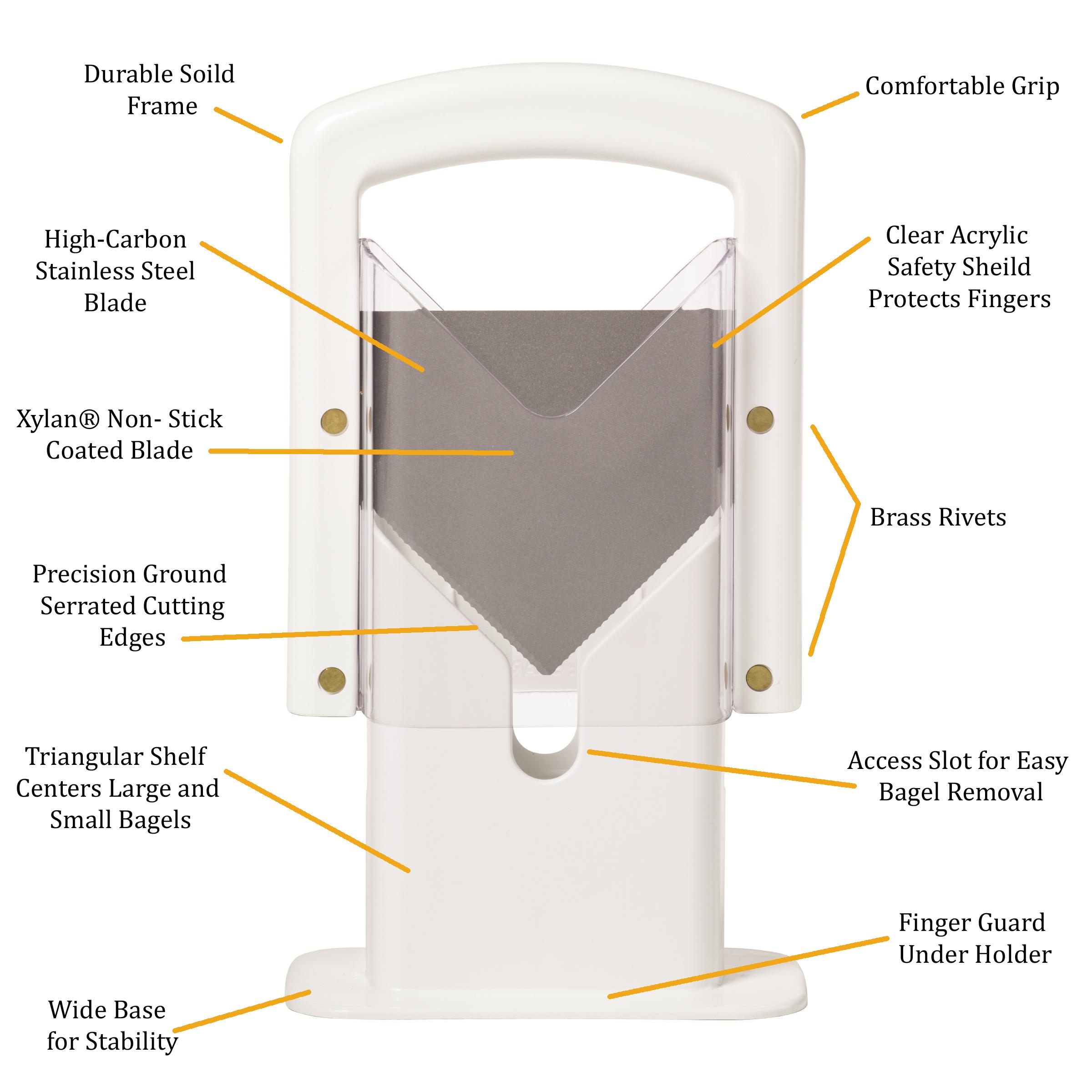 Hoan Bagel Guillotine Slicer, White Bagel Slicers Kitchen
