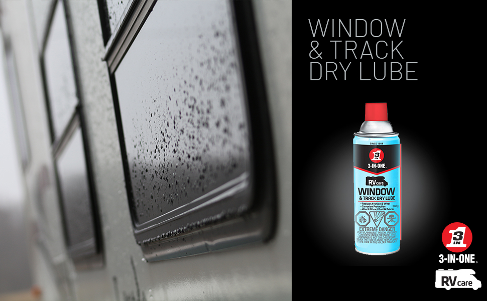 3INONE RV Care Window & Track Dry Lube 283g case Leaves a Clear