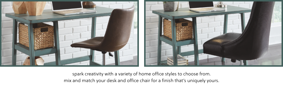 home office styles small desk adjustable height chair swivel casters leather casual farmhouse