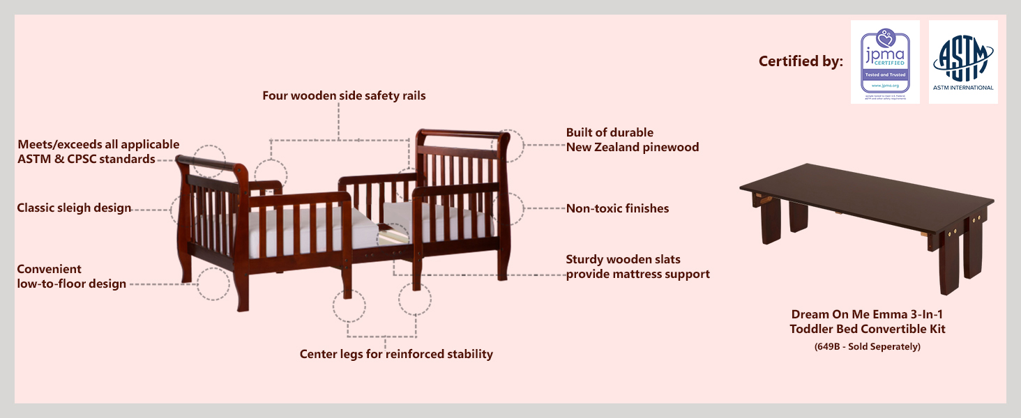 dream on me emma toddler bed