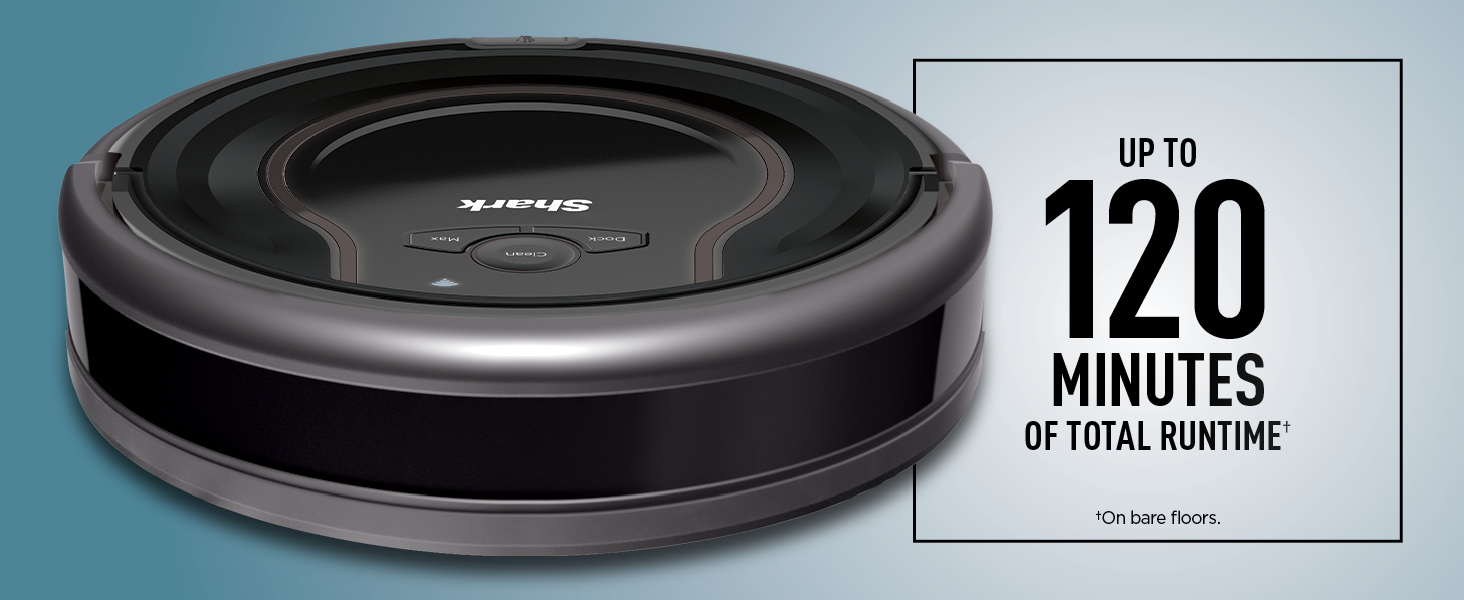 120 minutes of runtime, long runtime, rechargeable vacuum, rechargeable robot vacuum