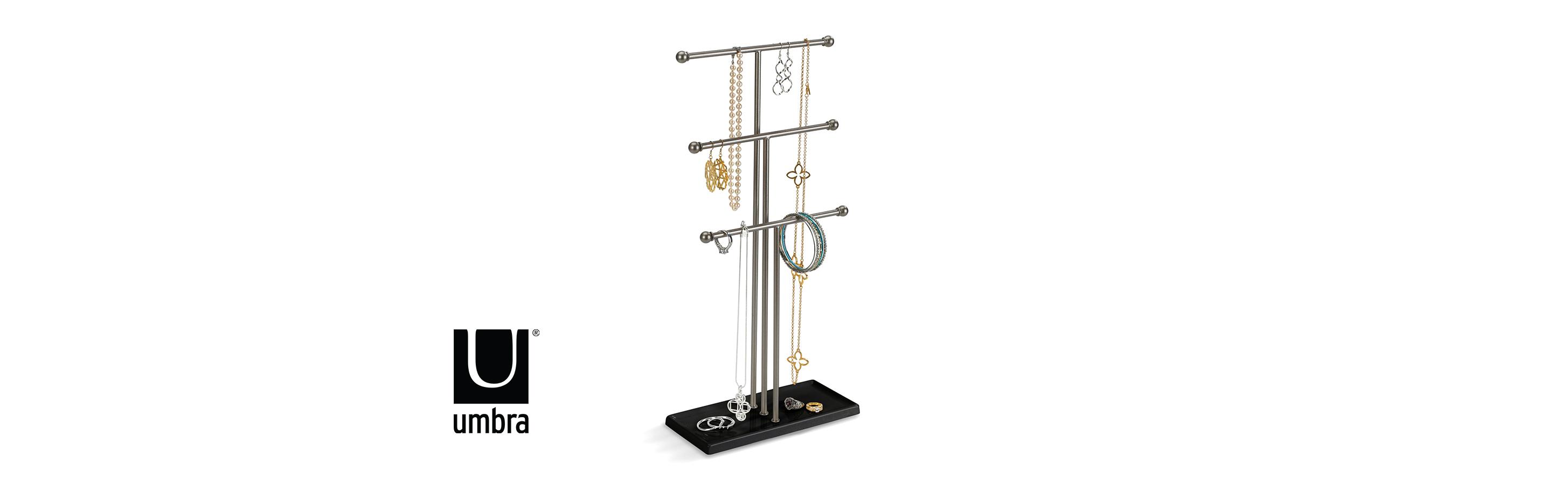 Umbra Trigem Hanging Jewelry Organizer 3 Tier Extra Tall Tabletop