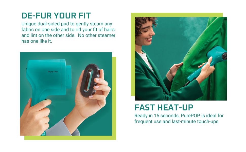 Rowenta PurePop Handheld Steamer for Clothes 1.5 Lbs 15 Second Heatup, 2.3 Oz