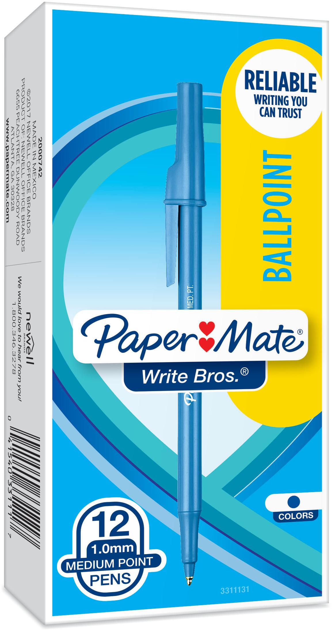 Paper Mate Write Bros Ballpoint Pens, Medium Point (1.0mm