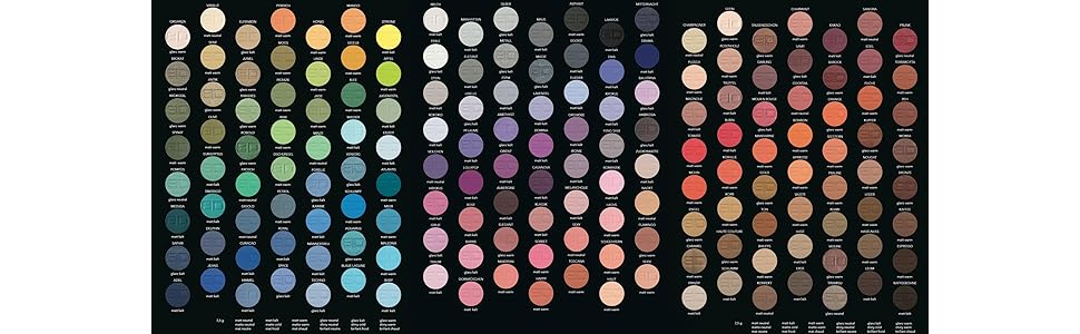 Universelle Lidschatten als Puderpigmente in 168 Must-have Farben