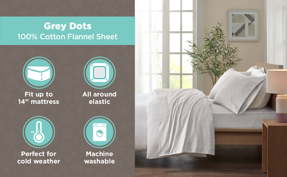 Sleep Philosophy True North Cozy Flannel Warm 100 Cotton Sheet