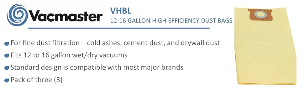 vacmaster, dust bags, shop vac, shopvac, filter bags, vacuum bags, wet dry, vac bags, wet dry bags