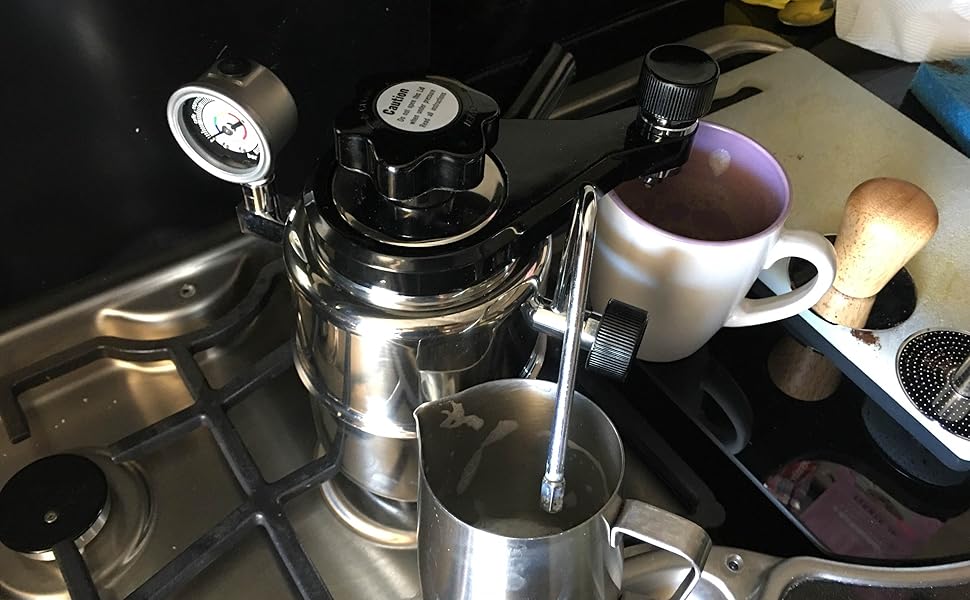 Taylor & Ng CX25P Bellman Stovetop Espresso Maker w Pressure Gauge