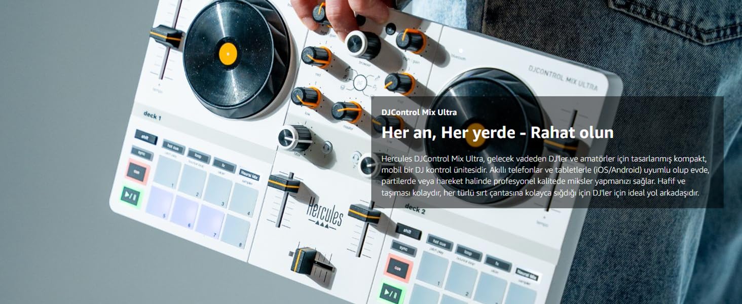 Hercules DJControl Mix Ultra – Akıllı Telefonlar İçin Mobil DJ