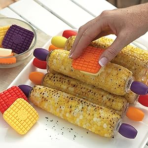 corn on the cob; butter corn on the cob; corn holders; butter buttons; corn accessories