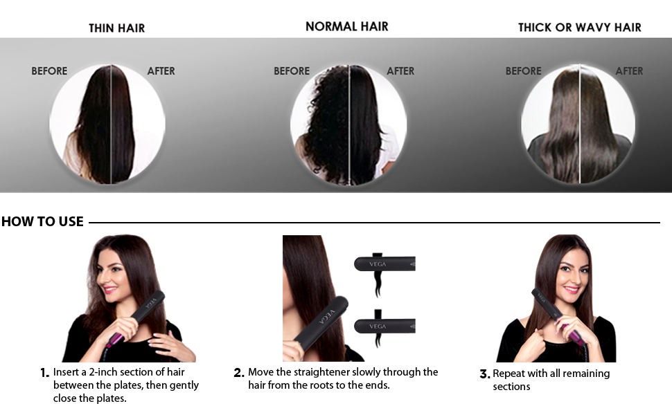 VEGA Silky Hair Straightener (VHSH06), Pink Amazon.in Beauty