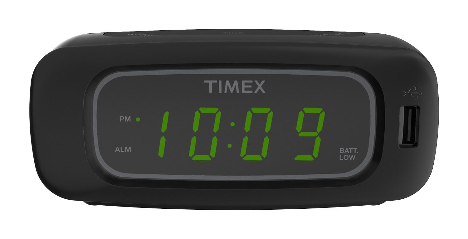 Timex T1210B Alarm Clock with 1 Amp USB Charge Port