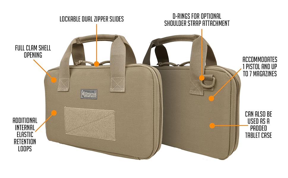 Maxpedition Pistol Case/Gun Rug, Black, 8 Inch x 12 Inch, Gun Cases