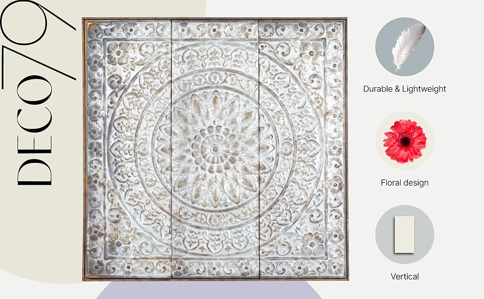 Amazon.com: Deco 79 Metal Floral Home Wall Decor Embossed