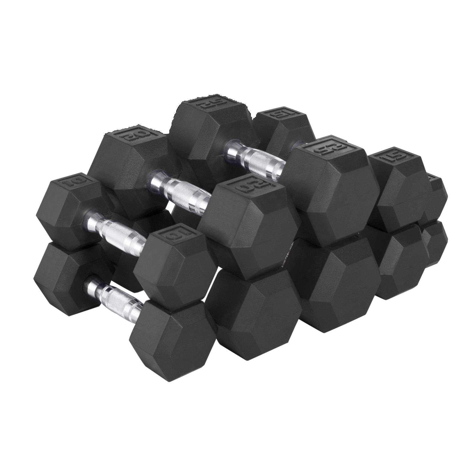 CAP Barbell 150lb Rubber Hex Dumbbell Weight Set, 525 Lbs with Rack
