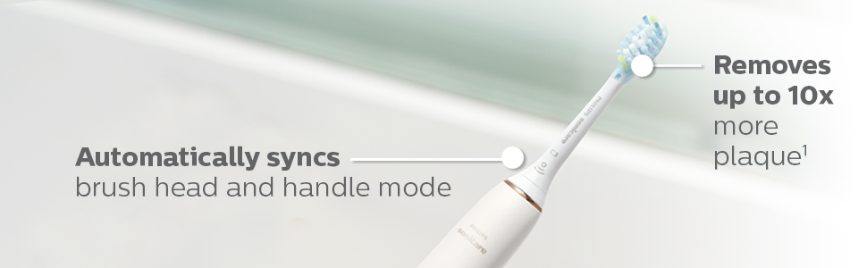 removes up to 10x more plaque electric toothbrush automatically syncs brush head and mode