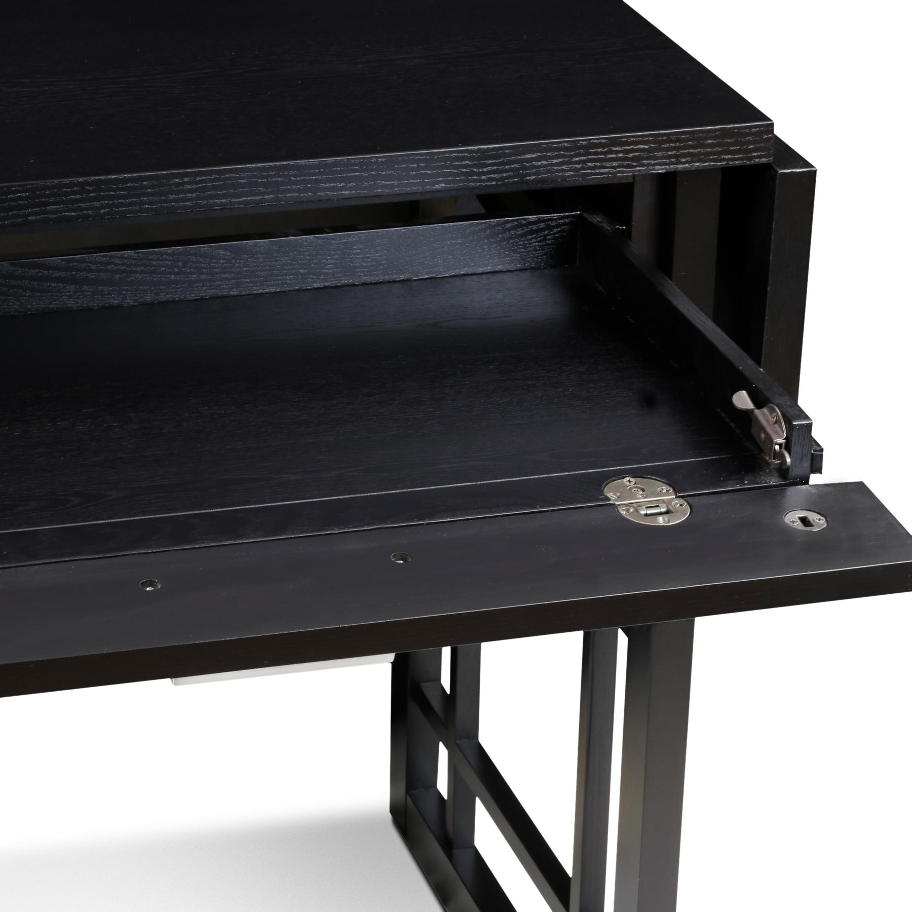 Leick 83420 Oak Drop Leaf Computer/Writing Desk, Black