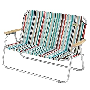 ロゴス　二人掛け　ストライプ　チェア ロゴス 二人掛け ストライプ チェア LOGOS アウトドアチェア