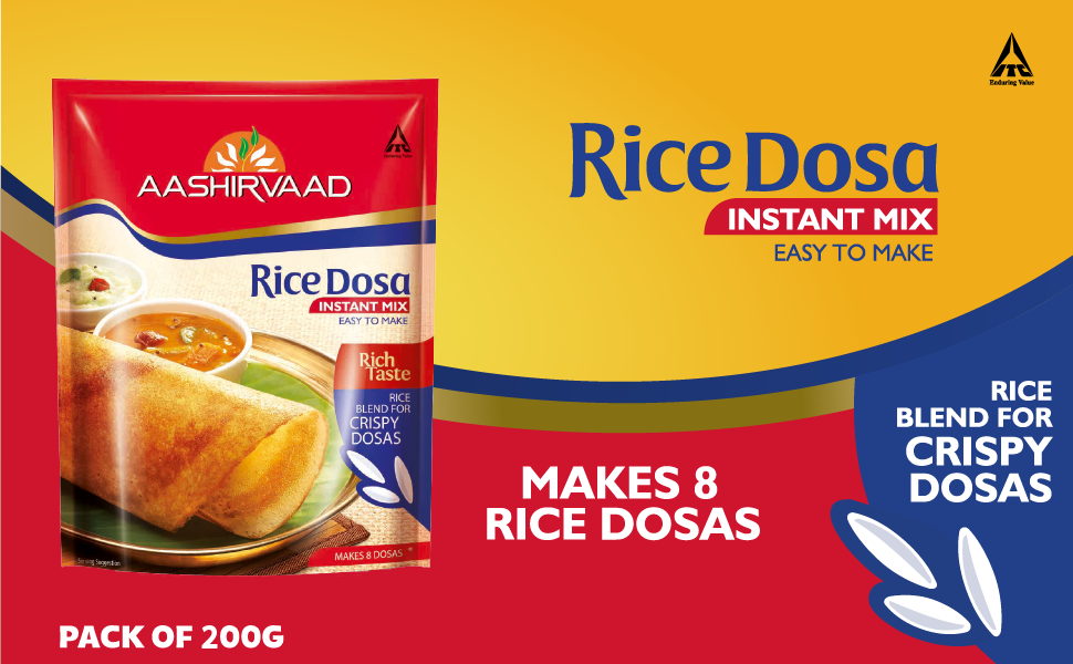 Aashirvaad Instant Mix Rice Dosa, 200g Pack, Easy to Make 20 Crispy Rice Dosas in Just 3 Steps