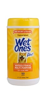 Wet Ones, Pets, Cats, Dog, Wipes, Antibacterial, Tropical Splash, Puppy