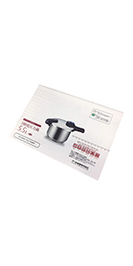 Amazon｜クイックエコ 圧力鍋2.5L・3.5L用取扱説明書｜圧力鍋