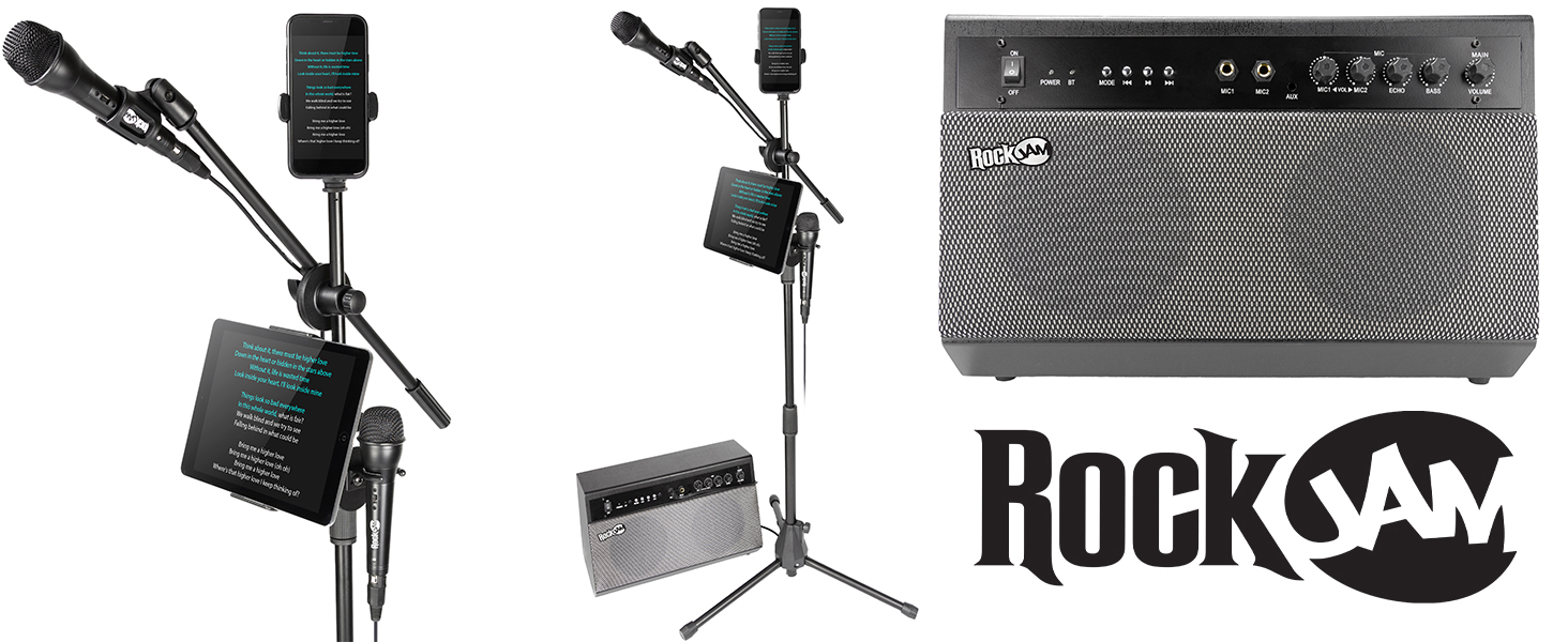 RockJam RJKSKBK Premium Performer 100watt Bluetooth Karaoke Machine