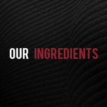 Black background with "Our Ingredients" text